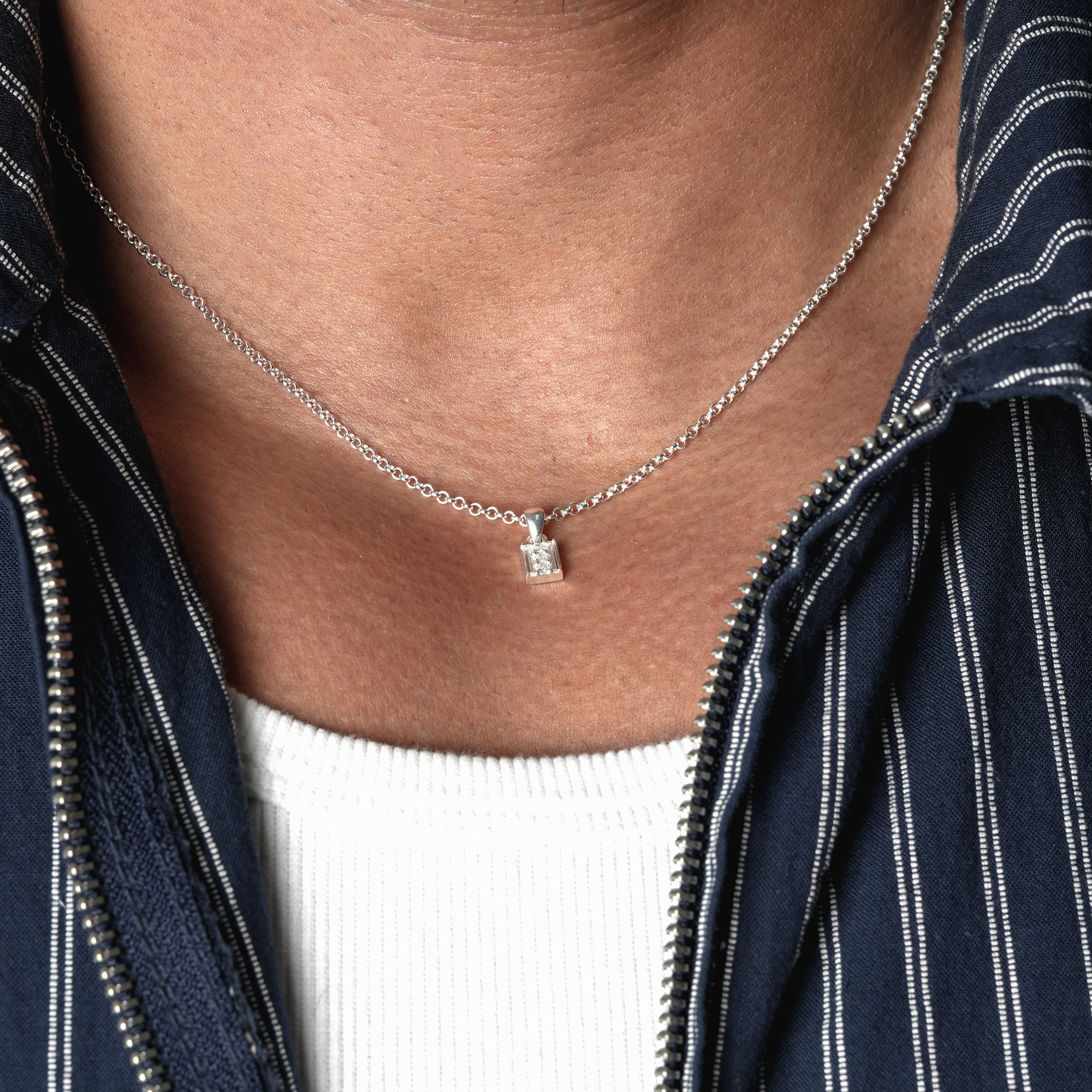 MOISSANITE NECKLACE –SQUARE–