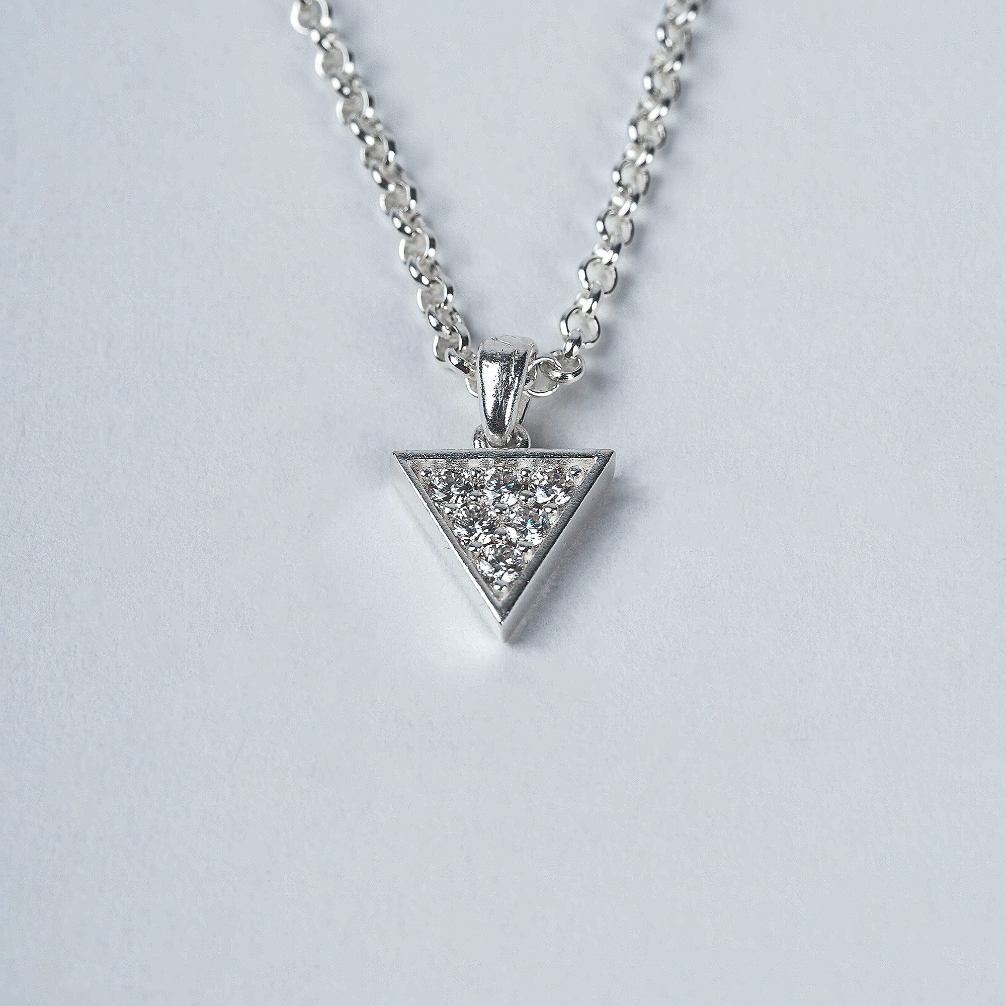 Moissanite Necklace–TRIANGLE–